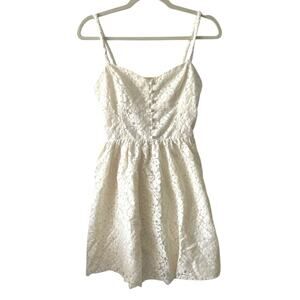 Talula Cream White Lace Mini Dress | Size 6 | Removable Straps